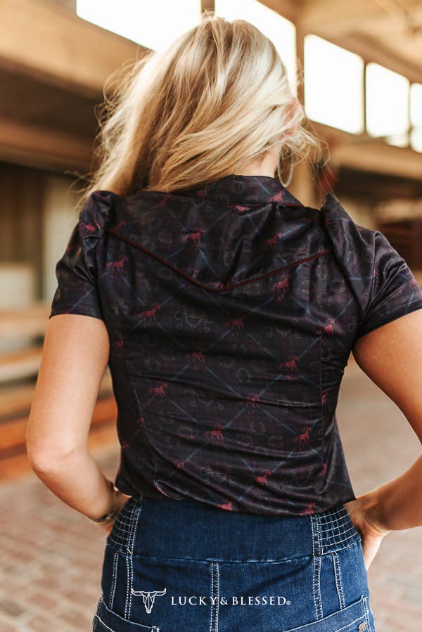 Midnight Roundup Pearl Snap Top