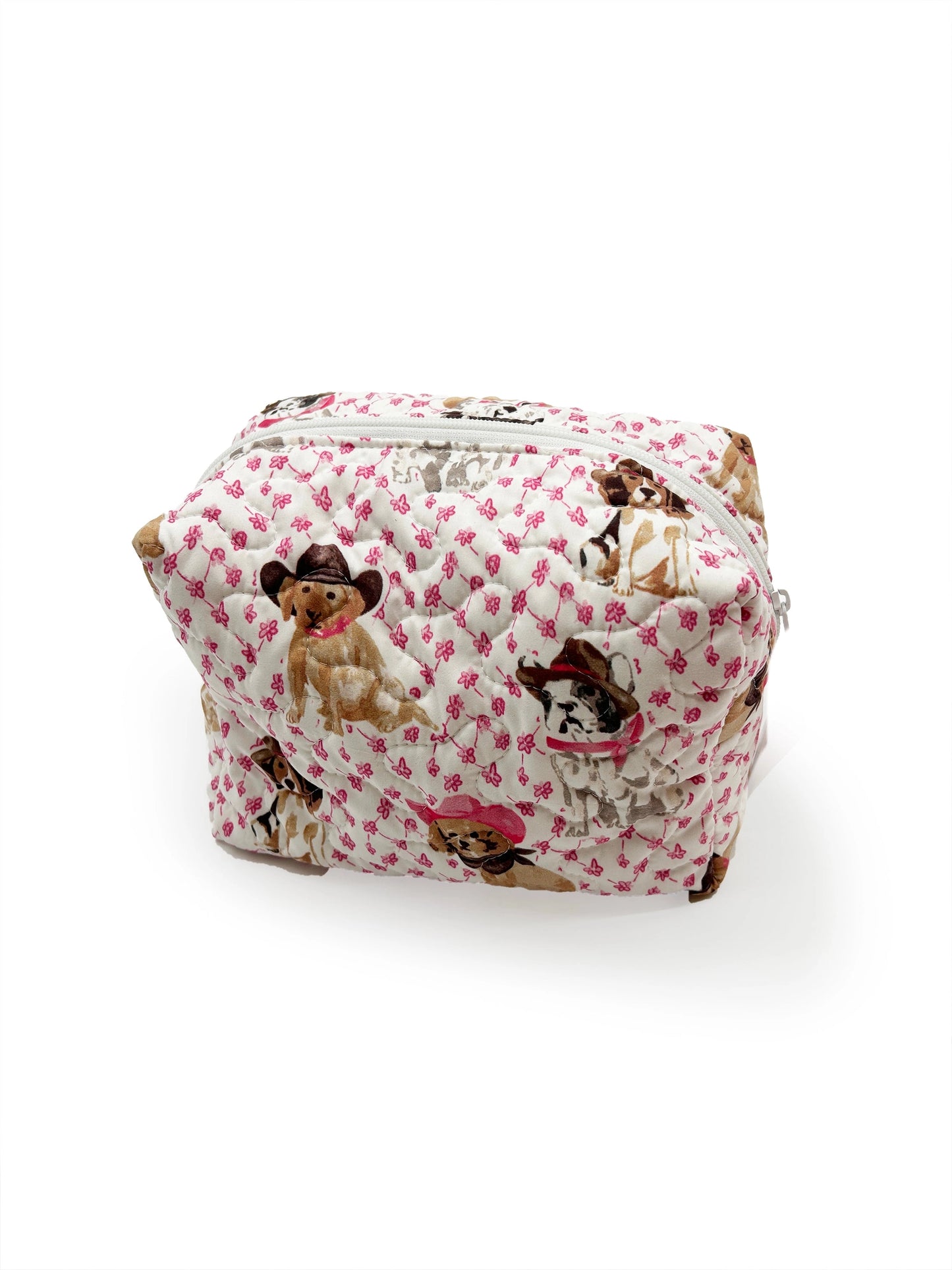 Cowboy Pups Quilted Makeup Bag – Blue