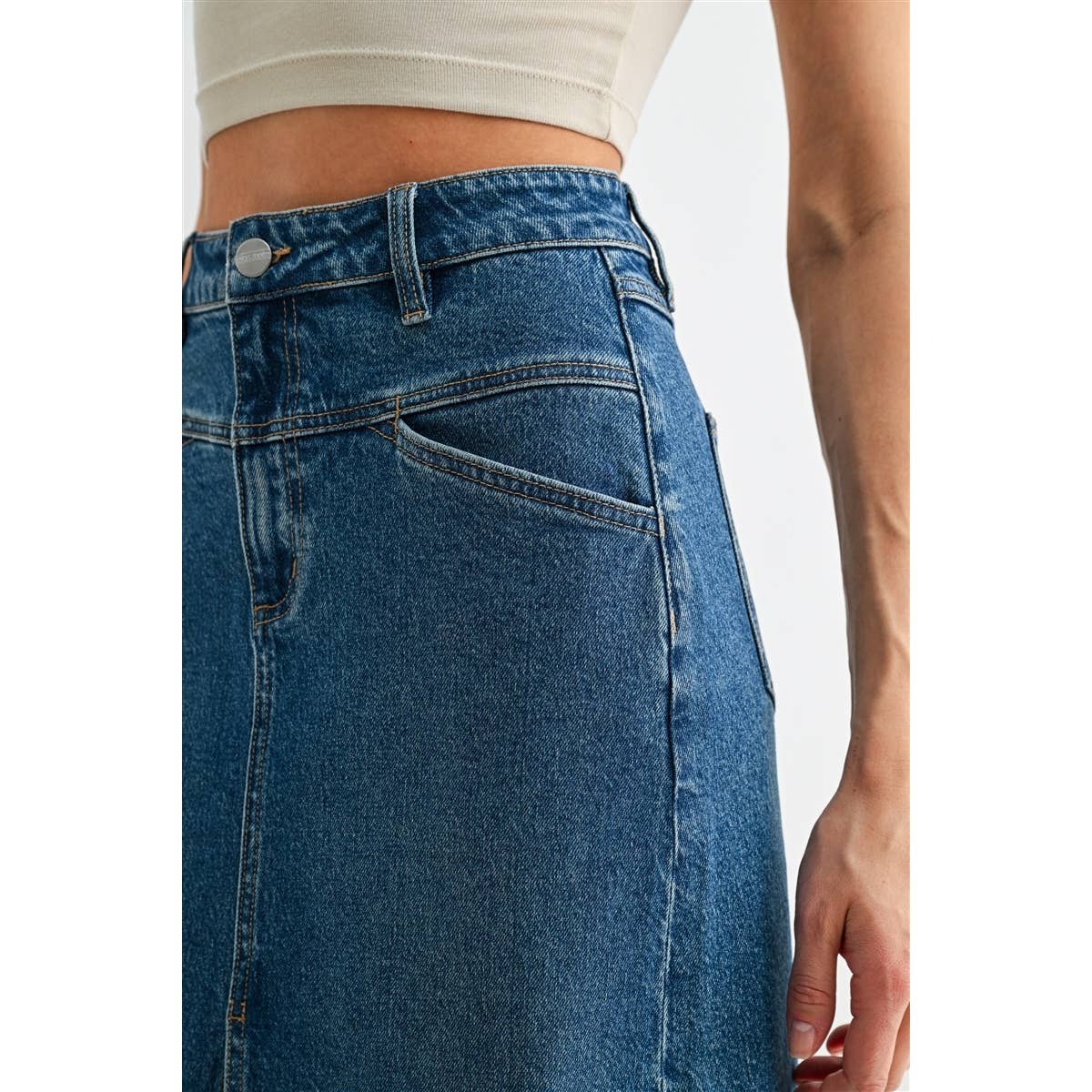 Blue Ridge Denim Midi Skirt