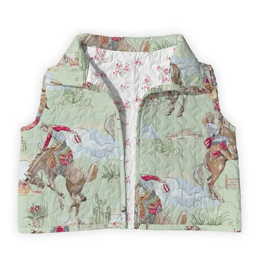 Birdie Sage Quilted Cate Cropped Vest