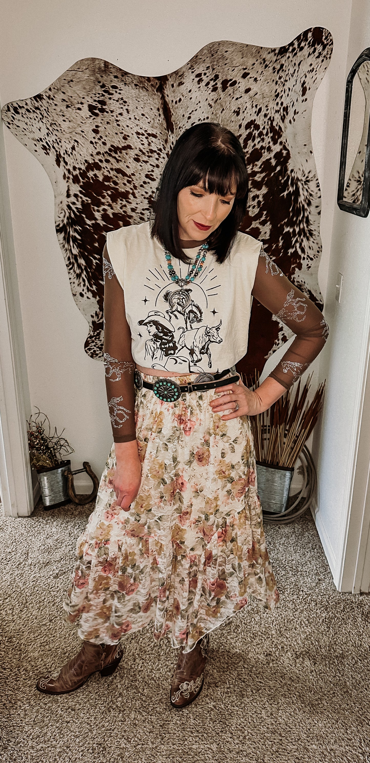 Rhinestone Rodeo Mesh