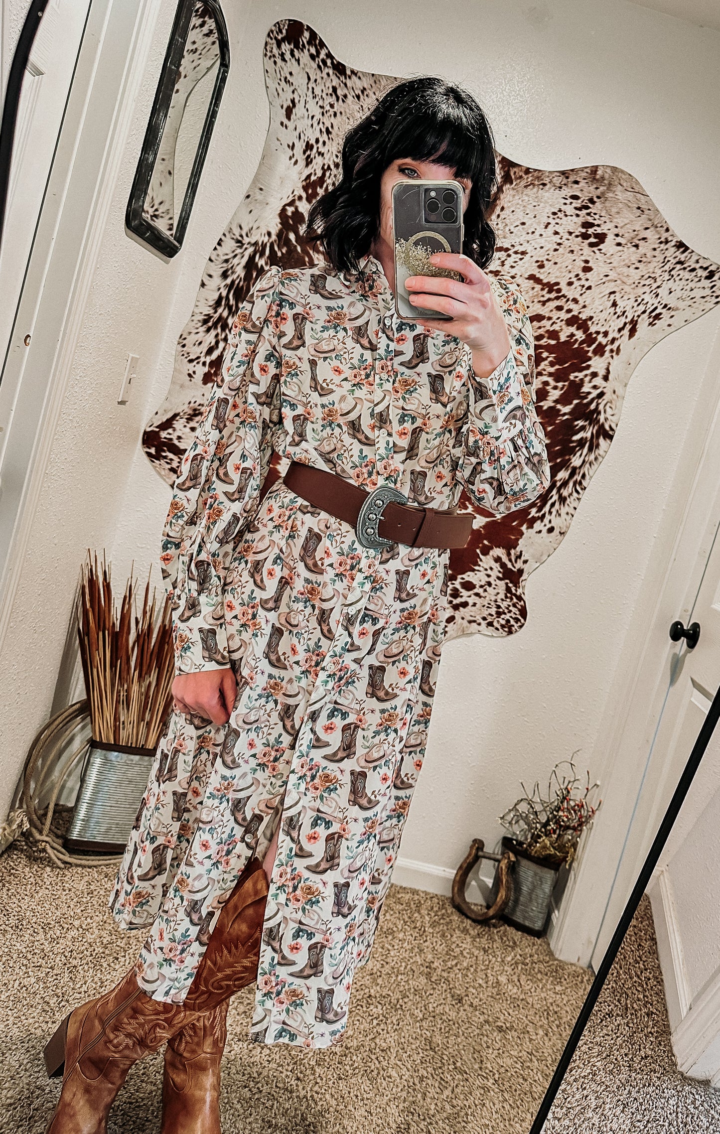Boots in Bloom Dress