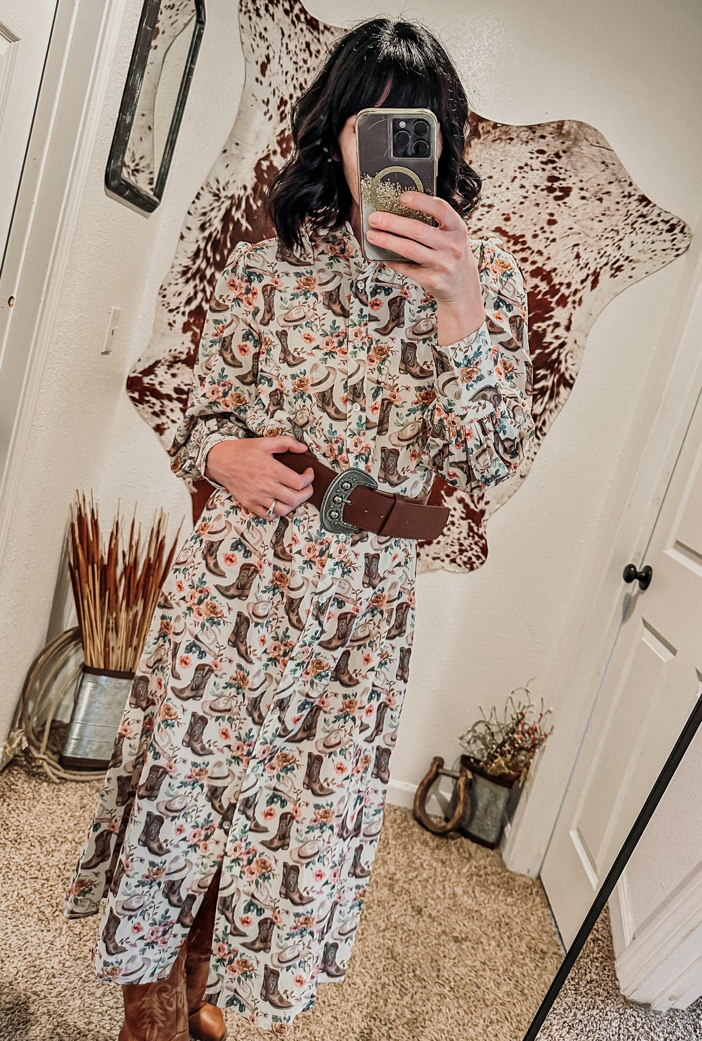Boots in Bloom Dress