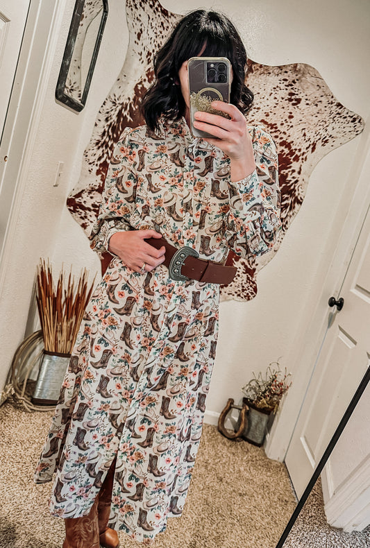 Boots in Bloom Dress