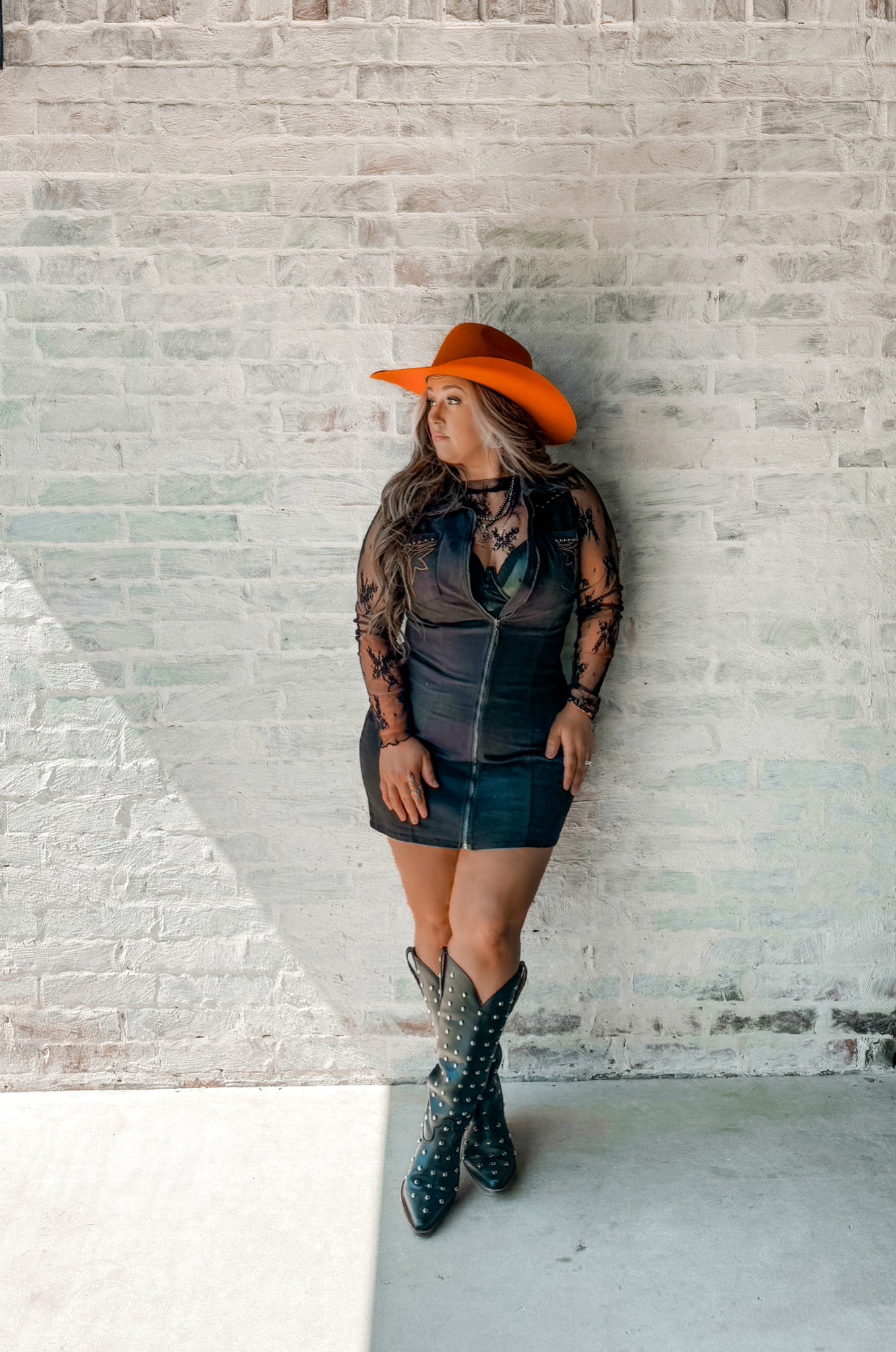 Boot Stitch & Studs Mini Dress