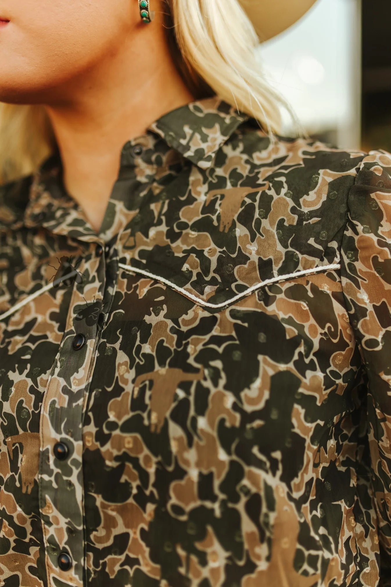 Trophy Wife Sheer Camo Pearl Snap