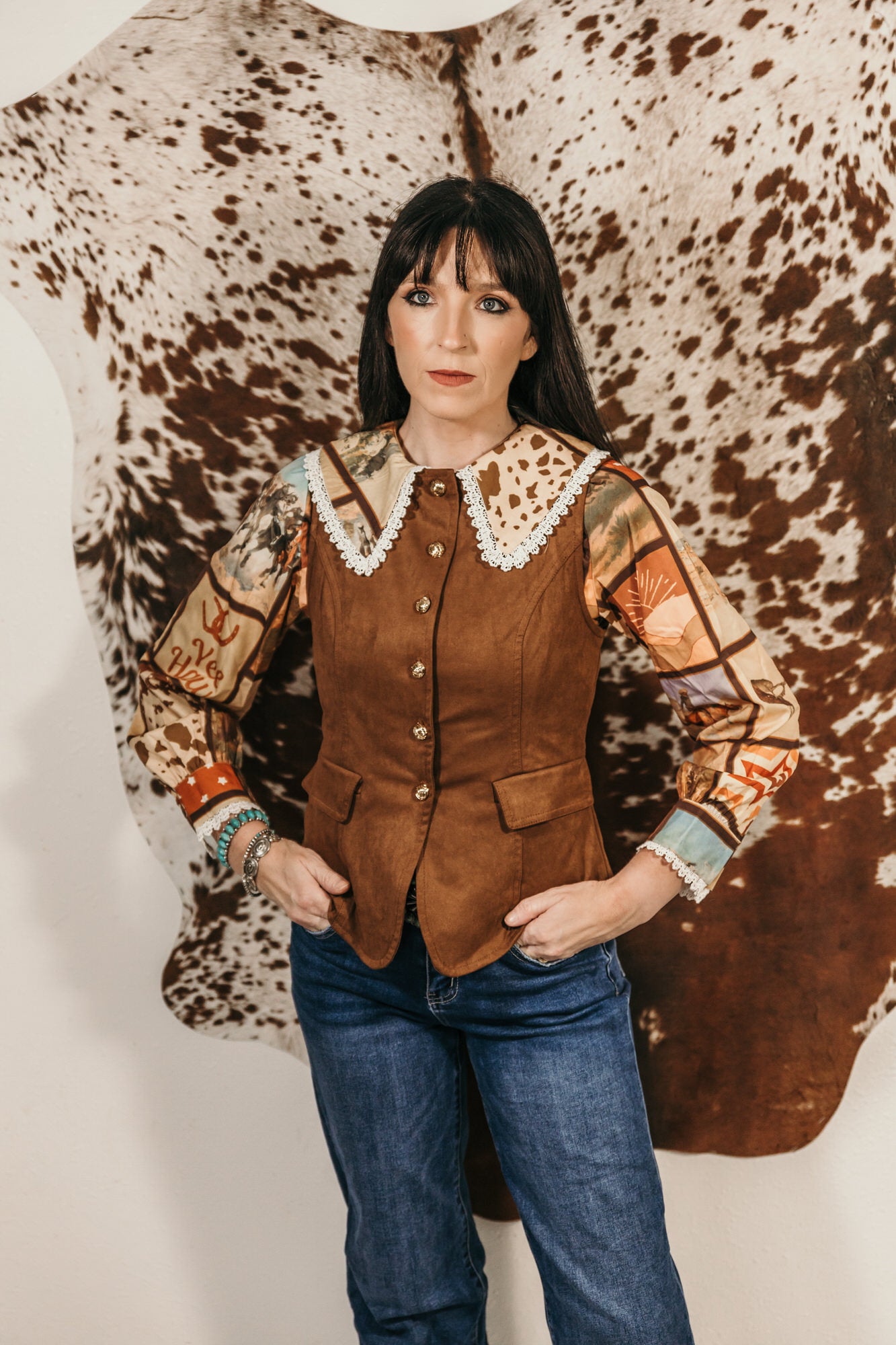 Cowgirl Collage Blouse