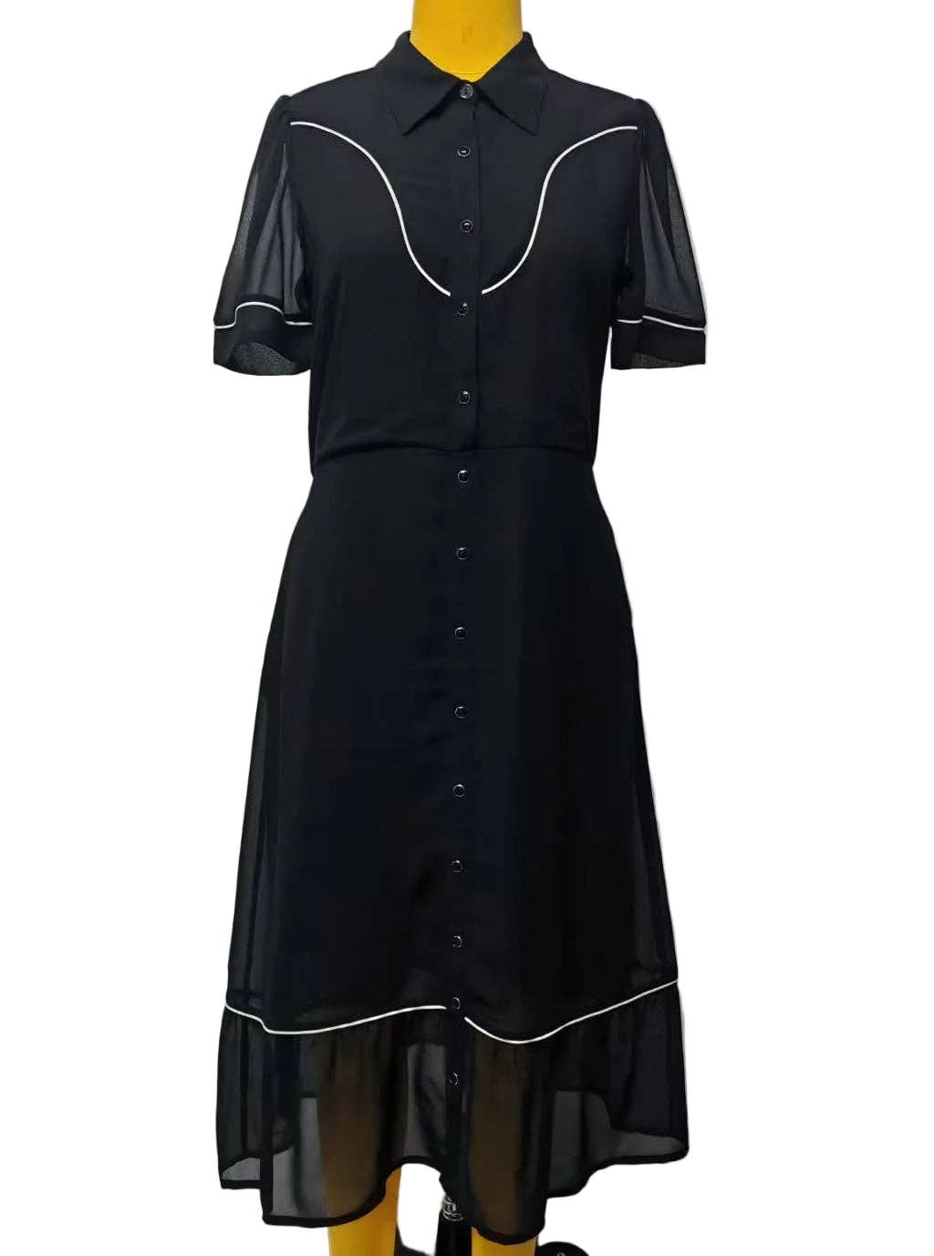 Midnight Pearl Snap Dress
