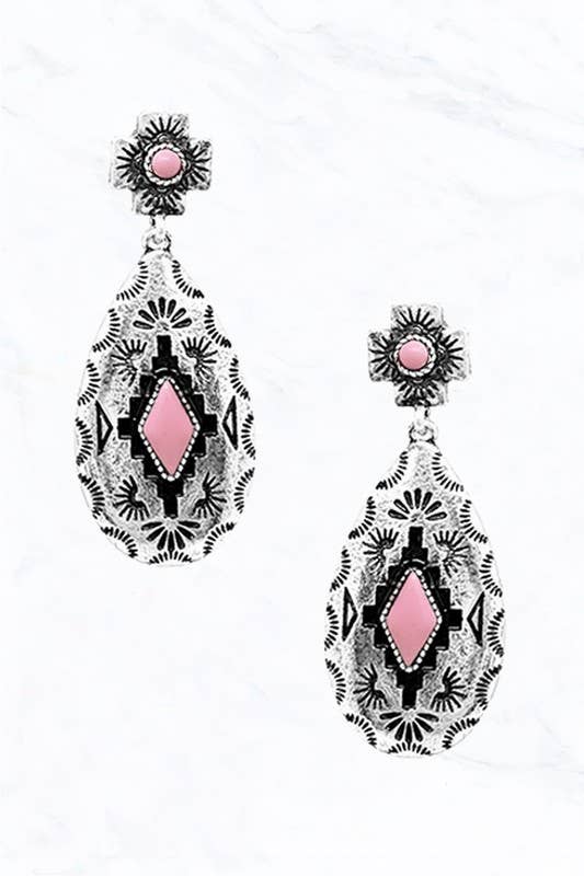 Pink Teardrop Earrings