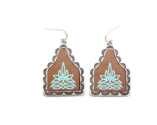 Turquoise Boot Stitch Dangles