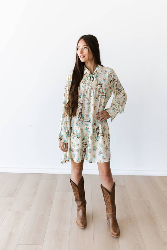 Ivory Roping Cowboy Dress