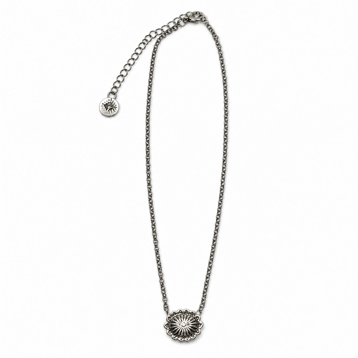 Dainty Concho Necklace - White Gold