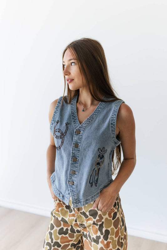 Cowboy Trails Denim Vest