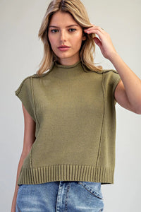 Sagebrush Mock Neck Knit Top