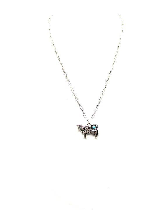 Country Cow Pendant Necklace