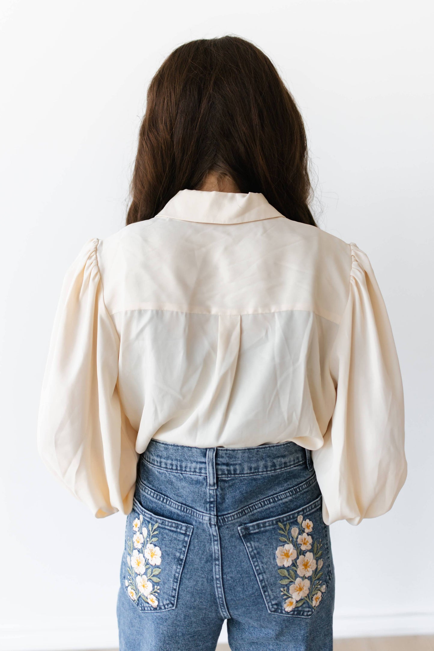 Ivory Button-Down Blouse