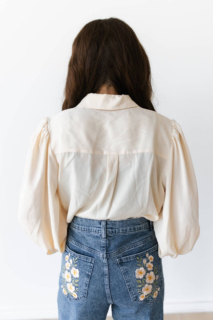 Ivory Button-Down Blouse