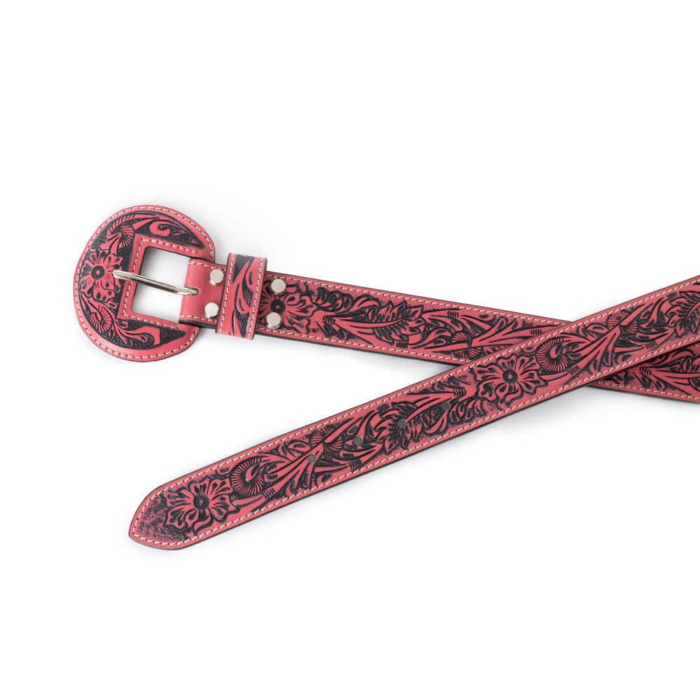 High Desert Tooled Belt – Red