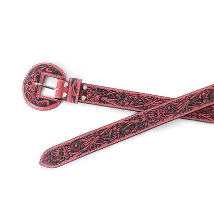 High Desert Tooled Belt – Red