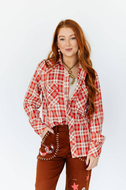 Red Dirt Plaid Pearl Snap
