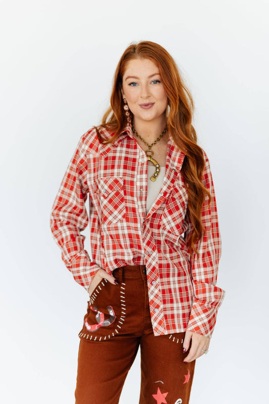 Red Dirt Plaid Pearl Snap
