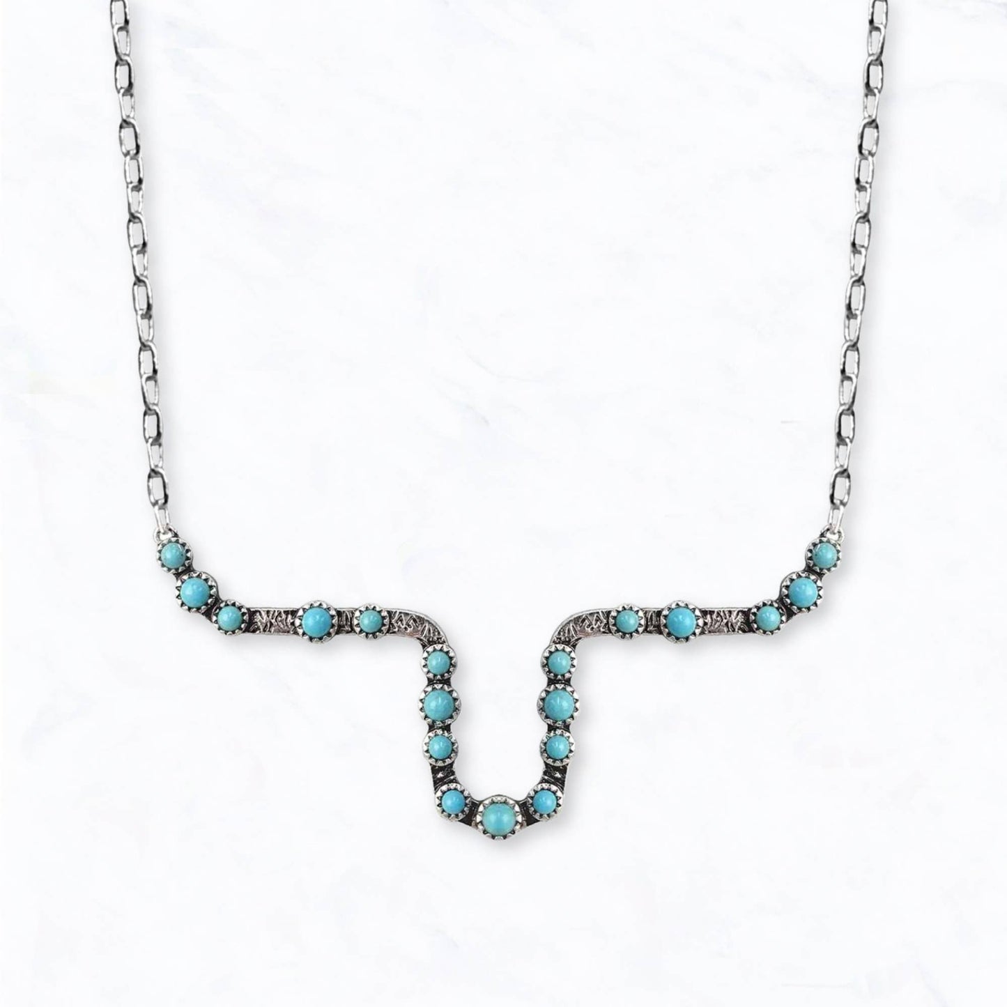 Turquoise Steer Horn Necklace