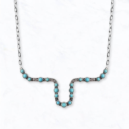 Turquoise Steer Horn Necklace