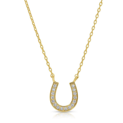 Lucky Charm Pavé Horseshoe Necklace