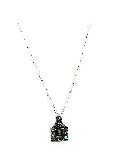 Ranch Initial Cattle Tag Necklace