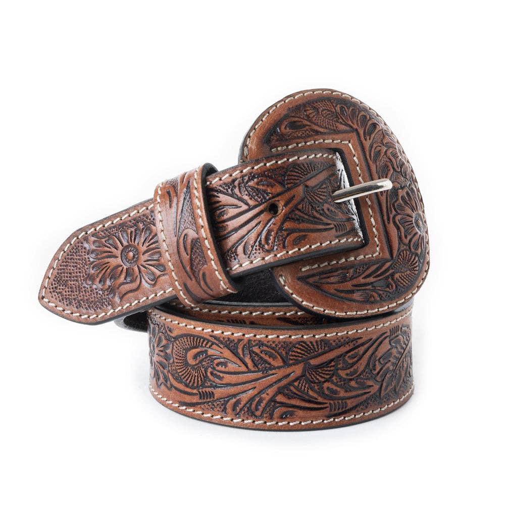 High Desert Tooled Belt – Brown