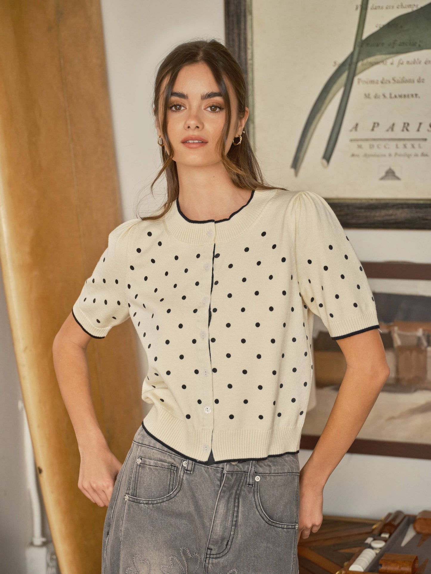 Polka Dot Honey Cardigan