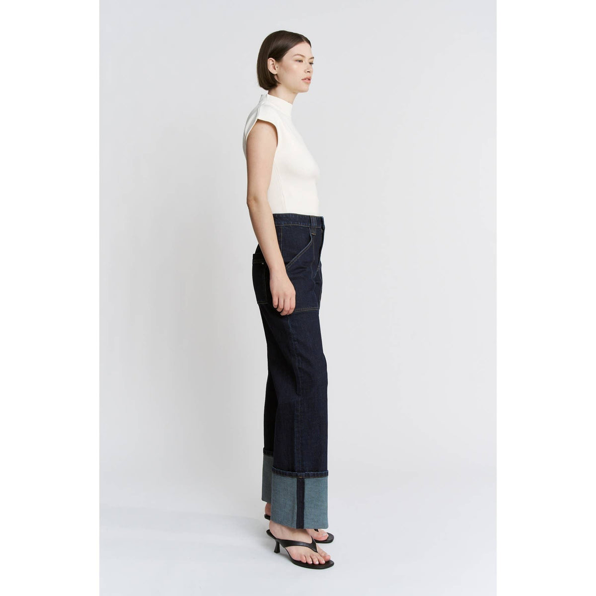 After Dark Cuffed Wide Leg Jeans