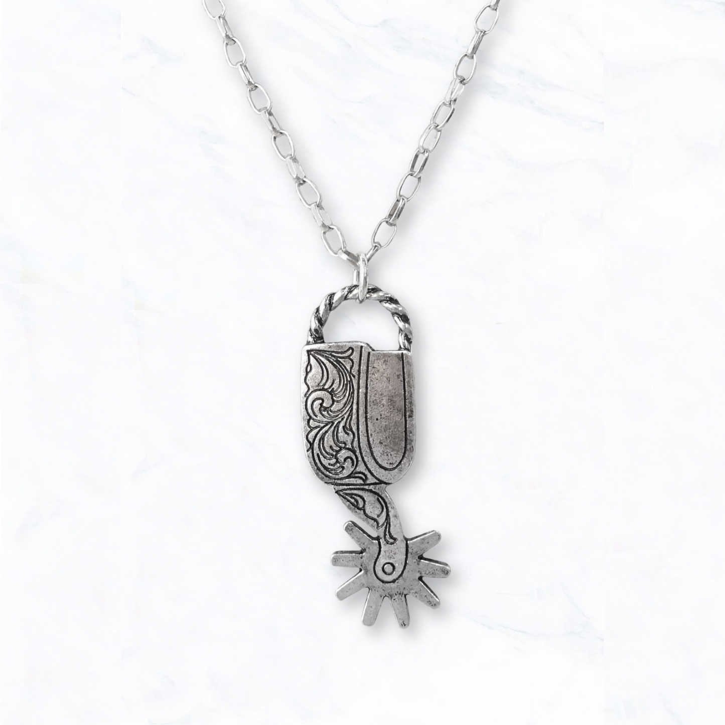 Antique Silver Spur Necklace