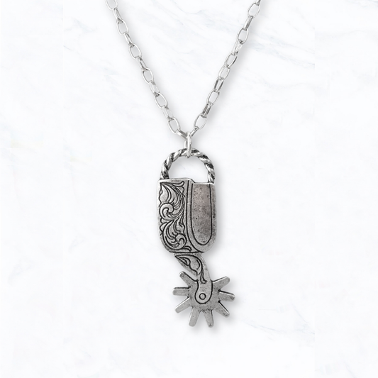Antique Silver Spur Necklace