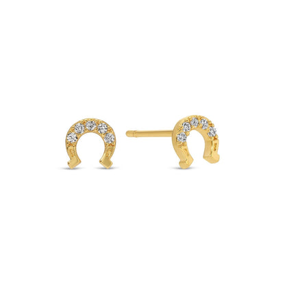 Lucky Charm Pavé Horseshoe Stud Earrings