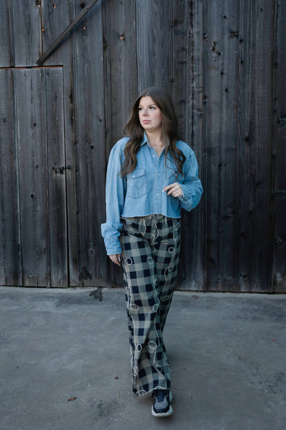 OFF THA TRACK ROPEY GINGHAM Pants