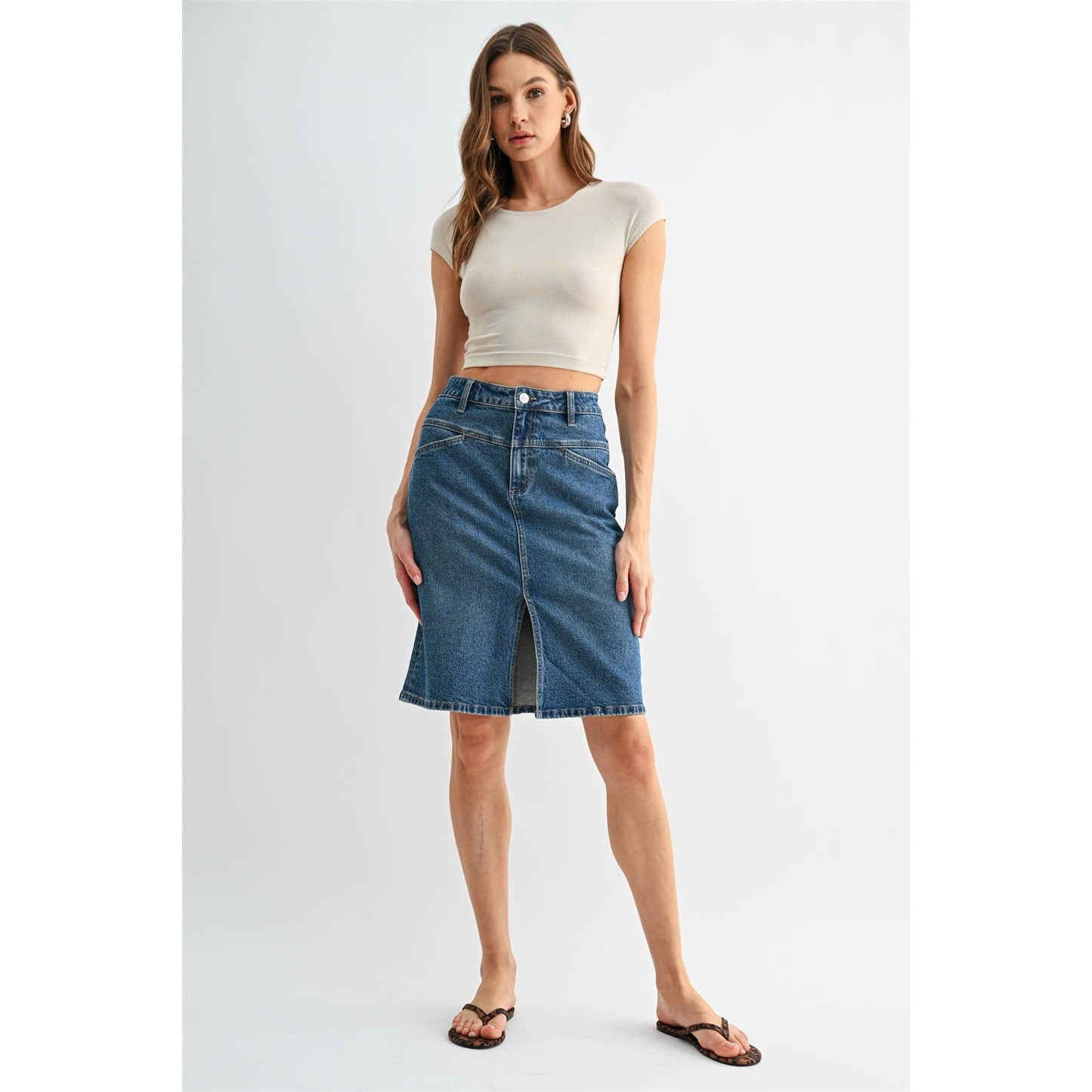 Blue Ridge Denim Midi Skirt