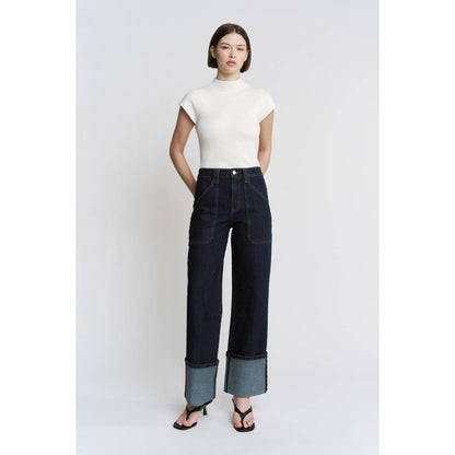 After Dark Cuffed Wide Leg Jeans