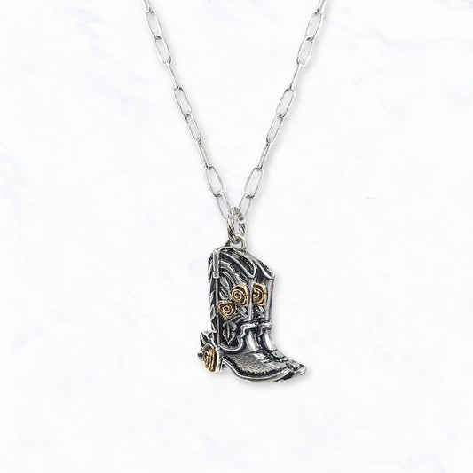 Golden Spur Boot Necklace