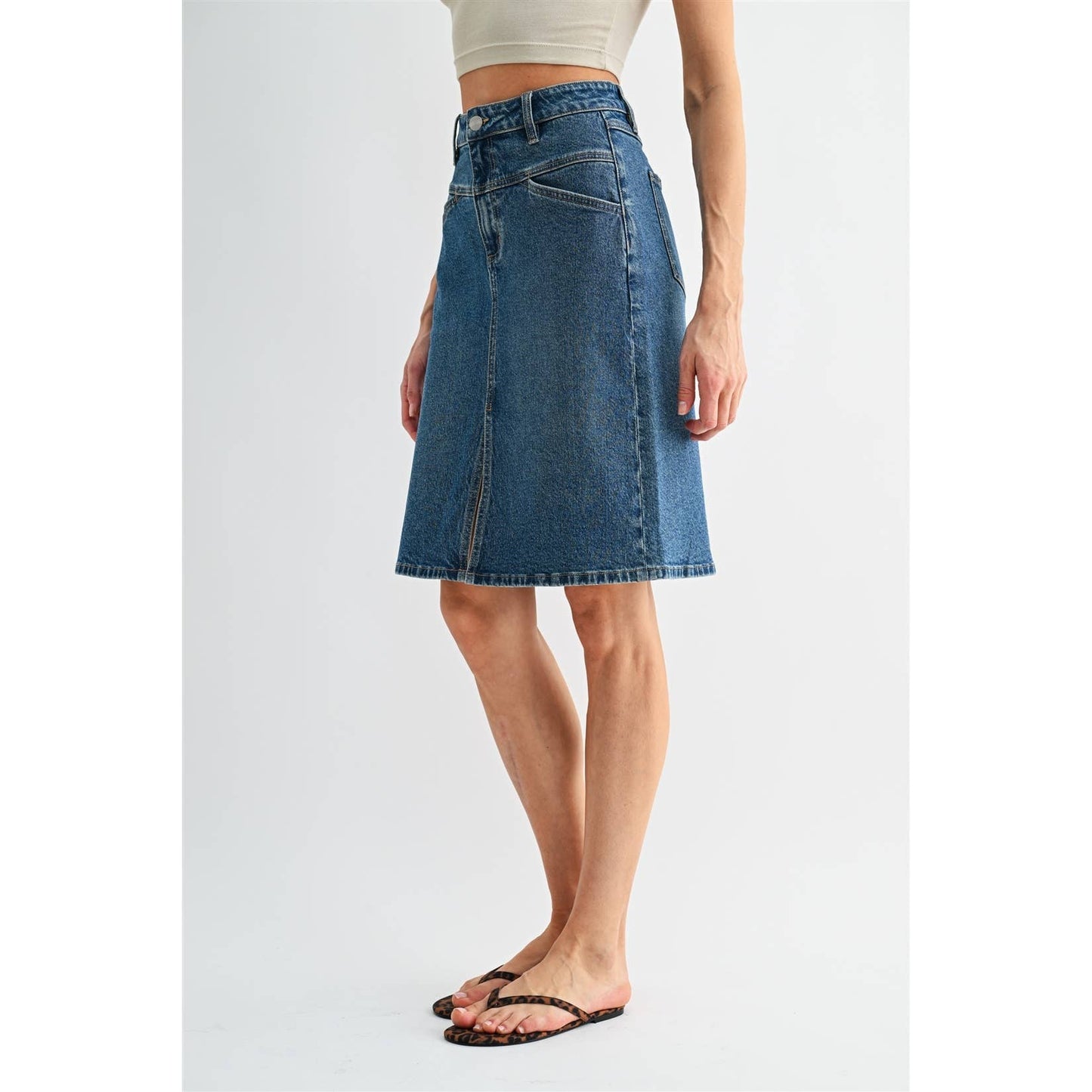 Blue Ridge Denim Midi Skirt