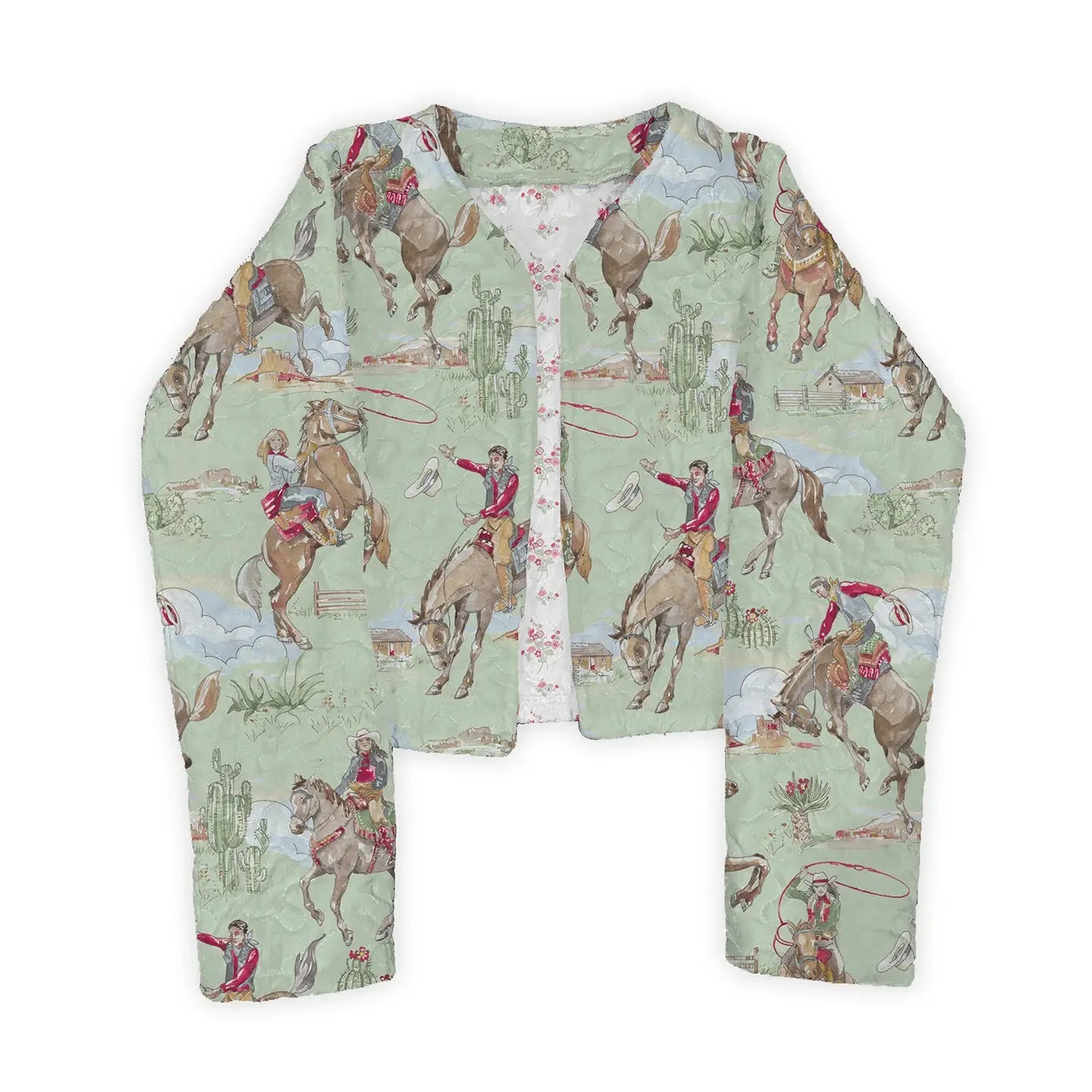 Birdie Sage Quilted Cropped Jacket