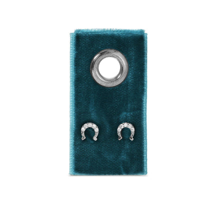 Lucky Charm Pavé Horseshoe Stud Earrings