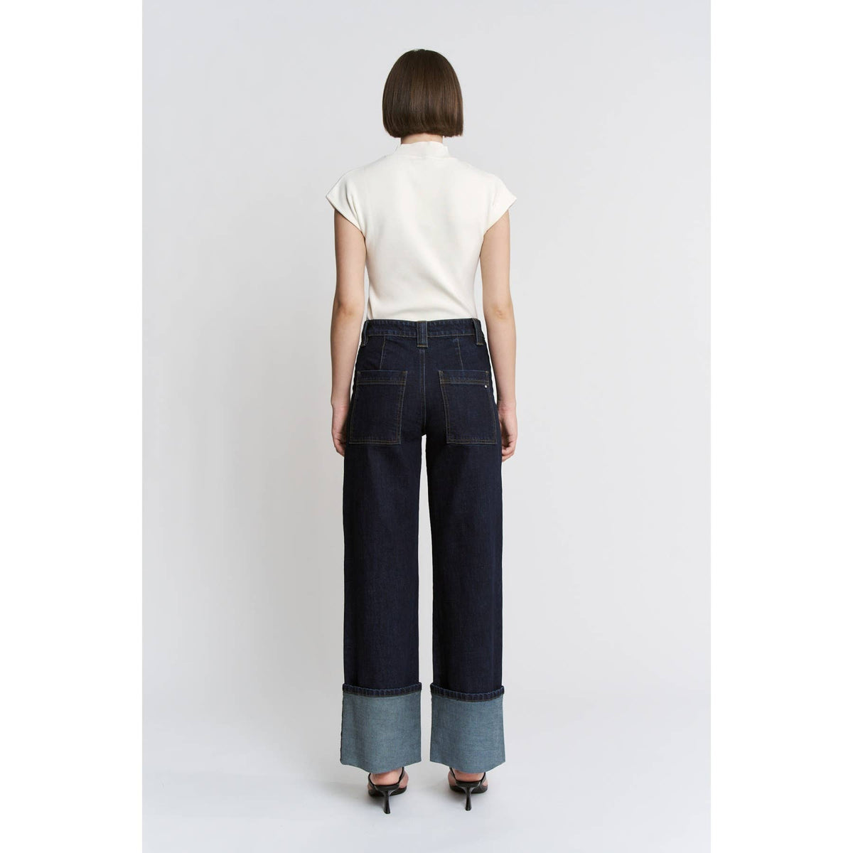 After Dark Cuffed Wide Leg Jeans