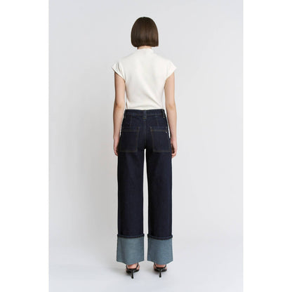 After Dark Cuffed Wide Leg Jeans