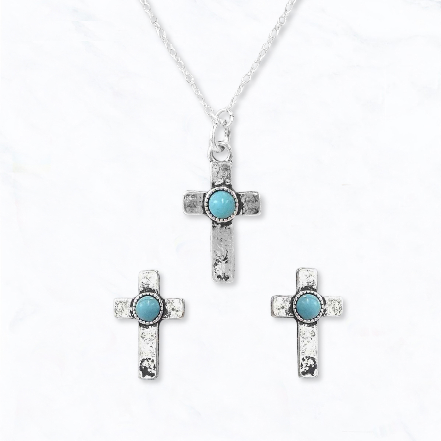 Turquoise Cross Jewelry Set