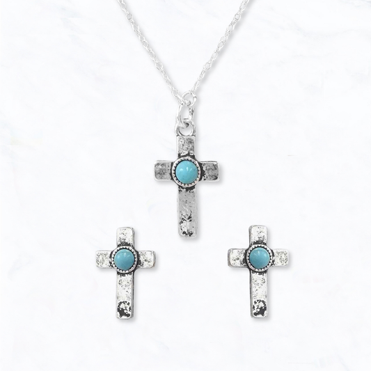 Turquoise Cross Jewelry Set