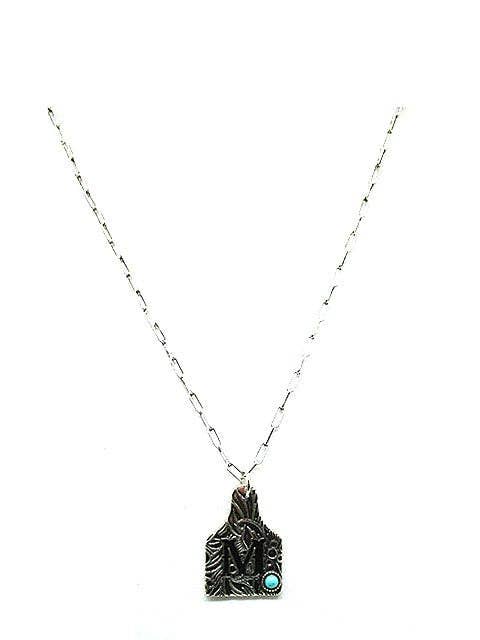 Ranch Initial Cattle Tag Necklace
