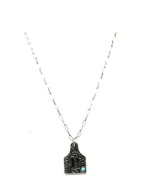 Ranch Initial Cattle Tag Necklace