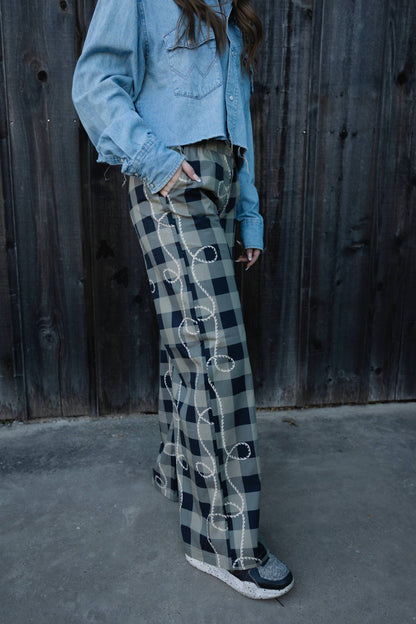 OFF THA TRACK ROPEY GINGHAM Pants