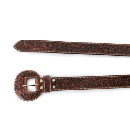 High Desert Tooled Belt – Brown